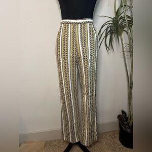 Vintage woven knit zigzag striped print high waisted 70s pants small